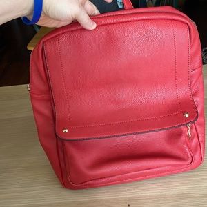 Red Leather Book 📚 Bag 💼 Purse 👜